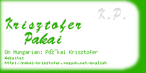 krisztofer pakai business card